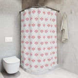 Red Heart Sea Turtle Shower Curtains - Coastal Bathroom Decor
