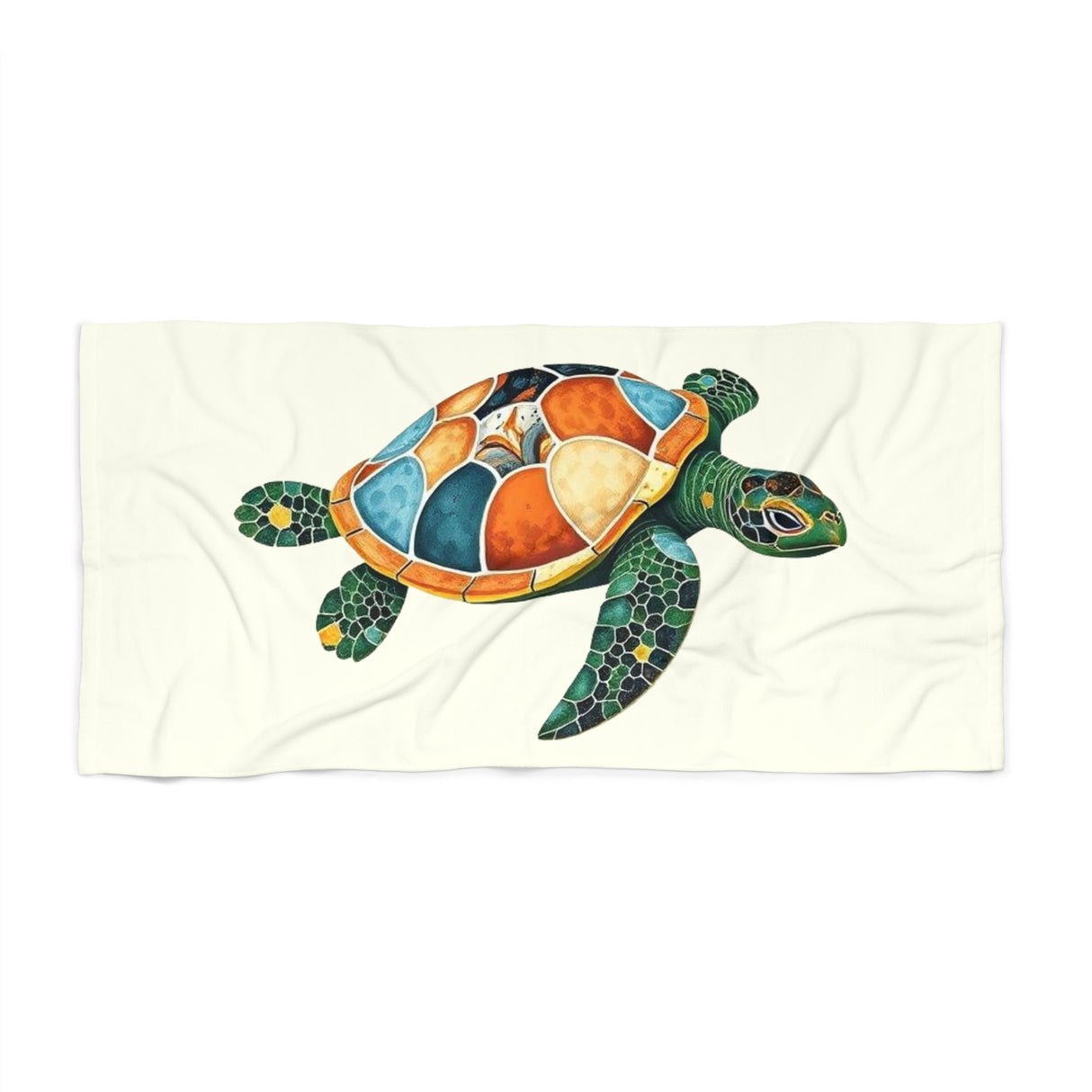 Collage Print Sea Turtle Beach Towel