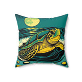 Coming Ashore Sea Turtle Pillow, Faux Suede Pillow - 4 sizes