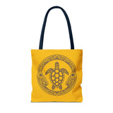 Gold and Purple Tropical Print Sea Turtle Tote Bag - 3 sizes