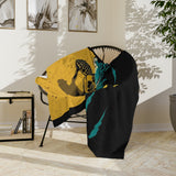 Black Gold Teal Sea Turtle-Themed Velveteen Microfiber Blanket - 3 Sizes