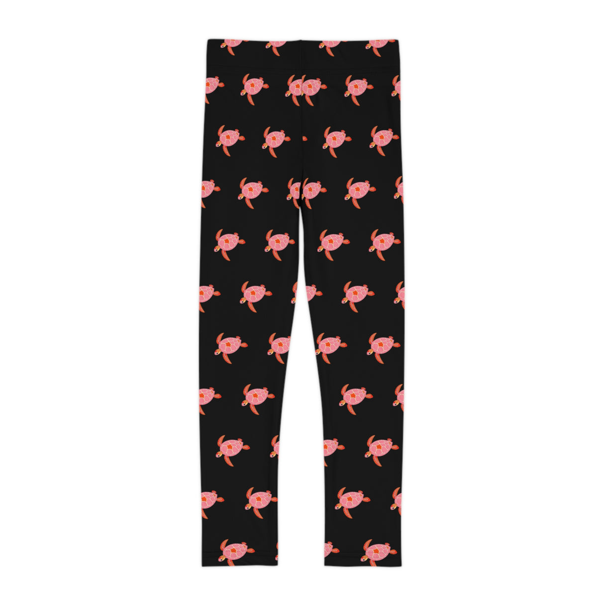 Kids Black and Pink Sea Turtle Leggings - Comfortable, Fun Clothing for Playtime, Gifts for Birthdays, Christmas, Everyday Wear, Toddler Fashion