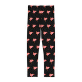 Kids Black and Pink Sea Turtle Leggings - Comfortable, Fun Clothing for Playtime, Gifts for Birthdays, Christmas, Everyday Wear, Toddler Fashion