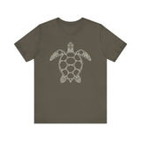 Sea Turtle Detailed Circle Graphic Tee White Ink - 6 Colors