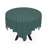 Dark Teal Sea Turtle and Floral Print Tablecloth
