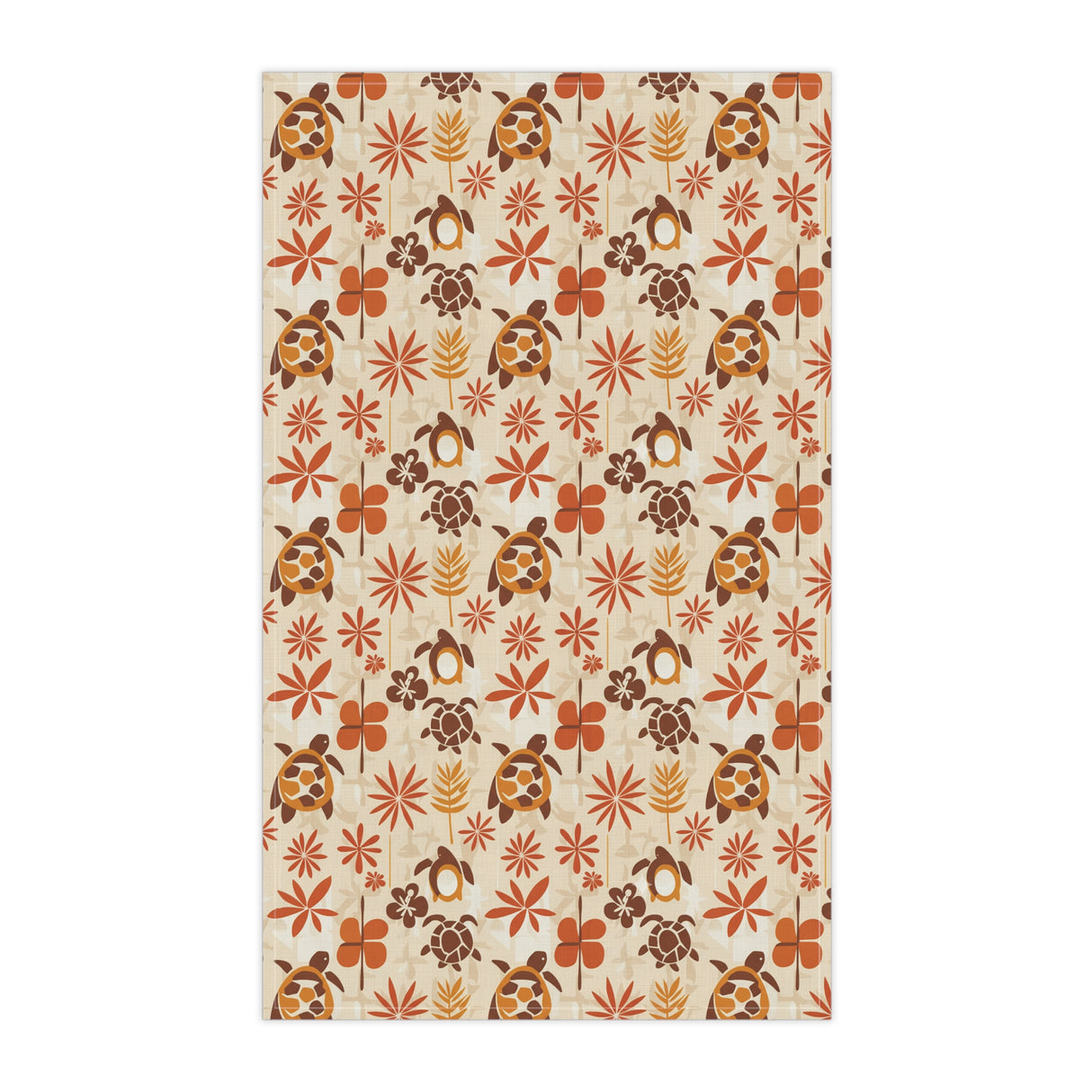 Island Style Burnt Orange Sea Turtle Tea Towel (cotton, poly)