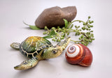 Green Sea Turtle Figurine Painted Resin (One figure approx. 3+ inches long) Green Painted Resin Sea Turtle Figure for coastal home décor!