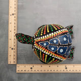 Painted Coconut Sea Turtle Bobblehead Handmade Blue Dot (1 sea turtle approx. 6.5 inches) Painted Coconut Sea Turtle Figure for home décor!