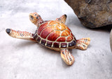 Brown Sea Turtle Figurine Painted Resin (1 turtle approx. 4 inches long) Brown Painted Resin Sea Turtle Figure for coastal home décor!