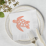 Orange Tropical SeaTurtle-Themed Cocktail Napkins