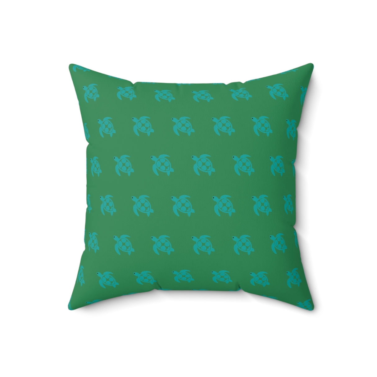 Green Monochrome Sea Turtle Pillow, Faux Suede Pillow - 4 sizes
