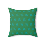 Green Monochrome Sea Turtle Pillow, Faux Suede Pillow - 4 sizes