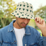 Off White Sea Turtle Pattern Bucket Hat, Summer Accessory, Beachwear, Gift for Ocean Lovers - Large Sizes Available