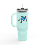 Colorful Stained Glass Sea Turtle Insulated Travel Mug