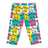 Vibrant Mod Sea Turtle Capri Leggings
