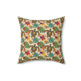 Tropical Pattern Sea Turtle Faux Suede Pillow - 4 sizes