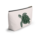 Pink and Green Sea Turtle Print Accessory Pouch