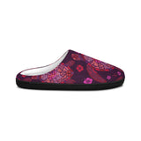 Womens Purple Tropical Sea Turtle Print Indoor Slippers
