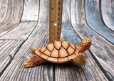 Sea Turtle Figurine Brown Wood Style (1 turtle approx. 5+ inches) Resin Sea Turtle Figure for coastal beach home display & decoration!
