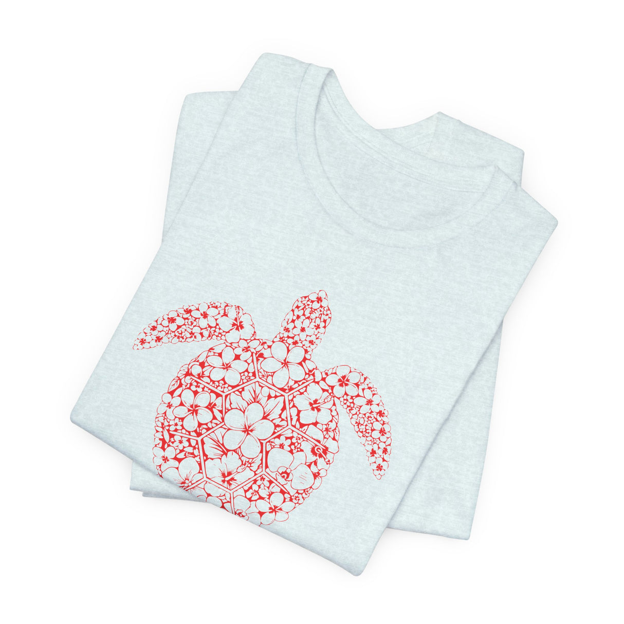 Red Tropical Flower Sea Turtle Graphic Tee - 5 Colors