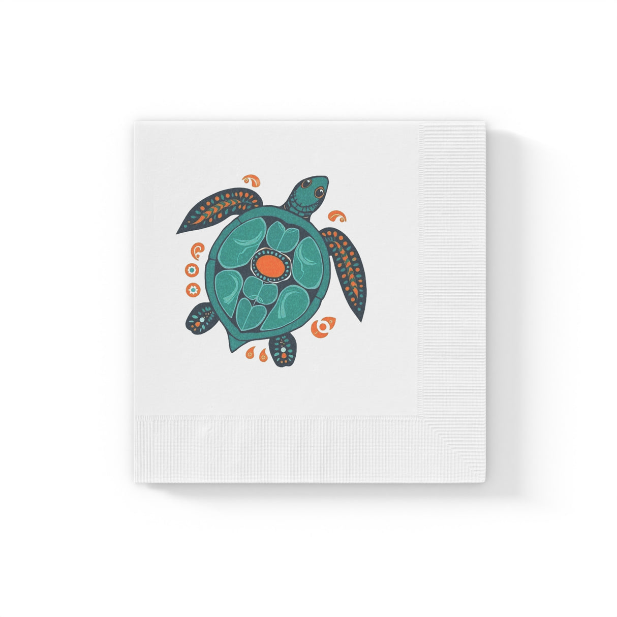 Blue Boho Tropical SeaTurtle-Themed Cocktail Napkins