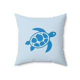 Light Blue Sea Turtle Pillow, Faux Suede Pillow - 4 sizes