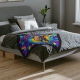 Colorful Sea Turtle-Themed Velveteen Microfiber Blanket - 3 Sizes