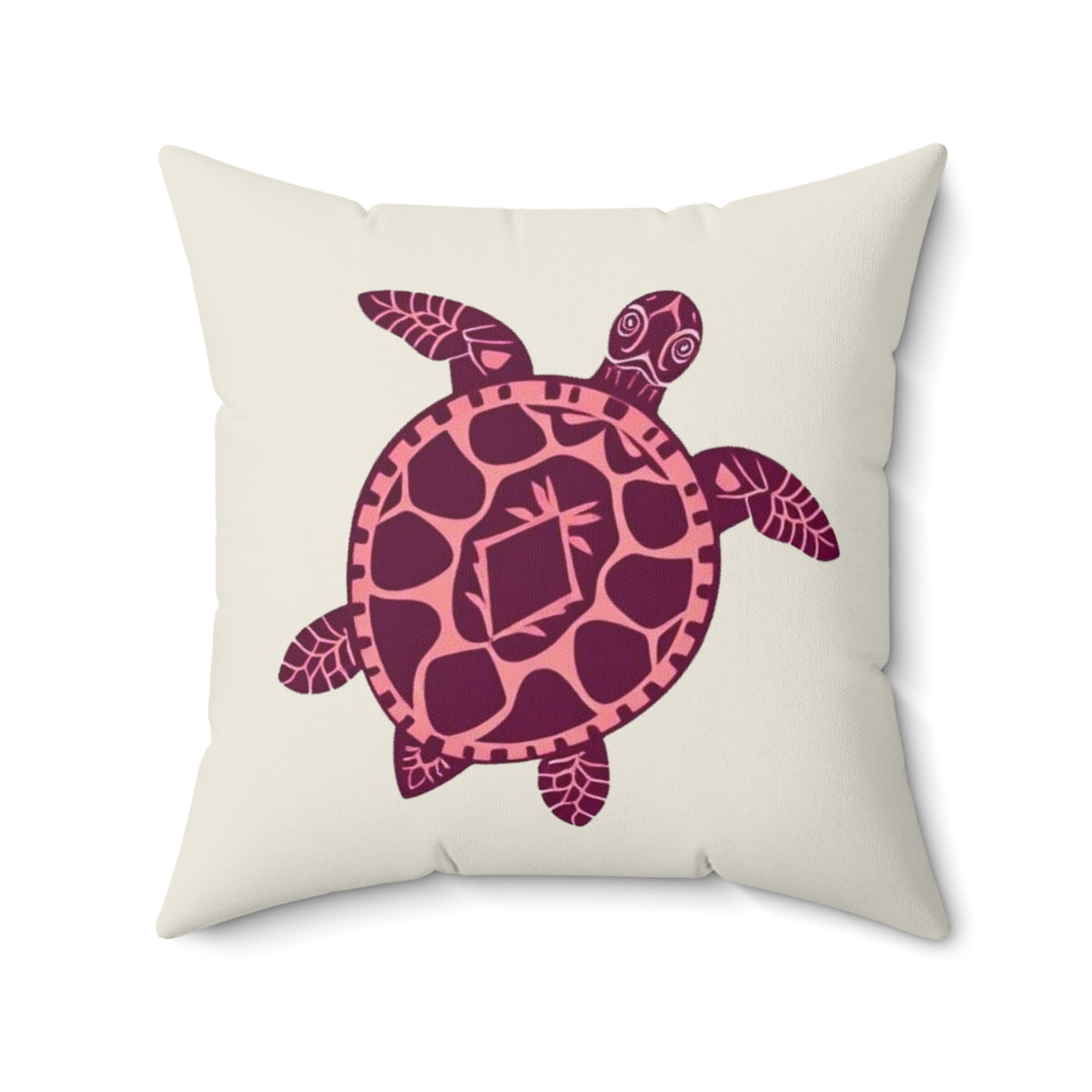 Purple and Pink Boho Sea Turtle Pillow, Faux Suede Pillow - 4 sizes