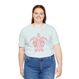 Red Tropical Flower Sea Turtle Graphic Tee - 5 Colors