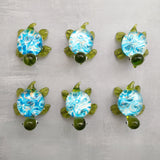 Swirl Glass Sea Turtle Figurine Green Blue (1 figure approx. 1.5 inches) Swirly Green Blue Glass Sea Turtle for gifts décor & collecting!