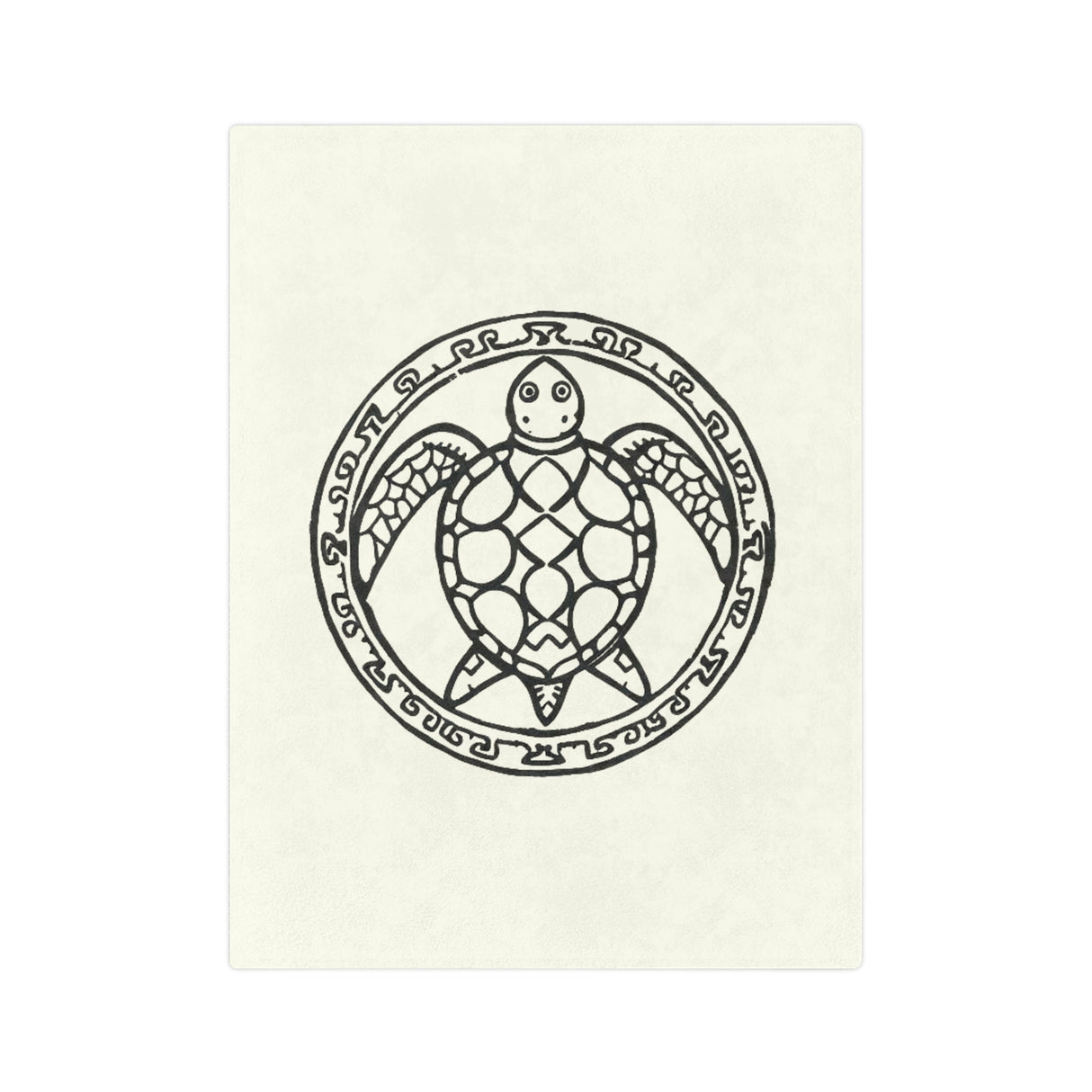 Tribal Tropical Sea Turtle-Themed Velveteen Microfiber Blanket - 3 Sizes