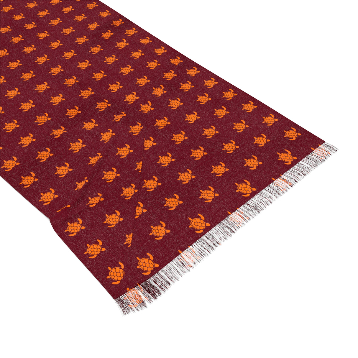 Burgundy and Orange Sea Turtles Light Scarf