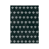 Dark Blue and White Sea Turtle Pattern-Themed Velveteen Microfiber Blanket - 3 Sizes