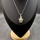 Multi Color Sea Turtle Necklace Rhinestone Pendant (approx. 16+ inches AROUND) Colorful Sea Turtle Jewelry a gift for ocean life enthusiast!