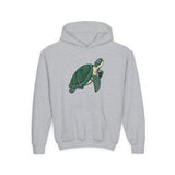 Kids Green Sea Turtle Illustration Hoodie - 5 Colors
