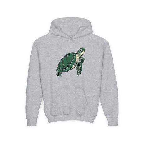 Kids Green Sea Turtle Illustration Hoodie - 5 Colors