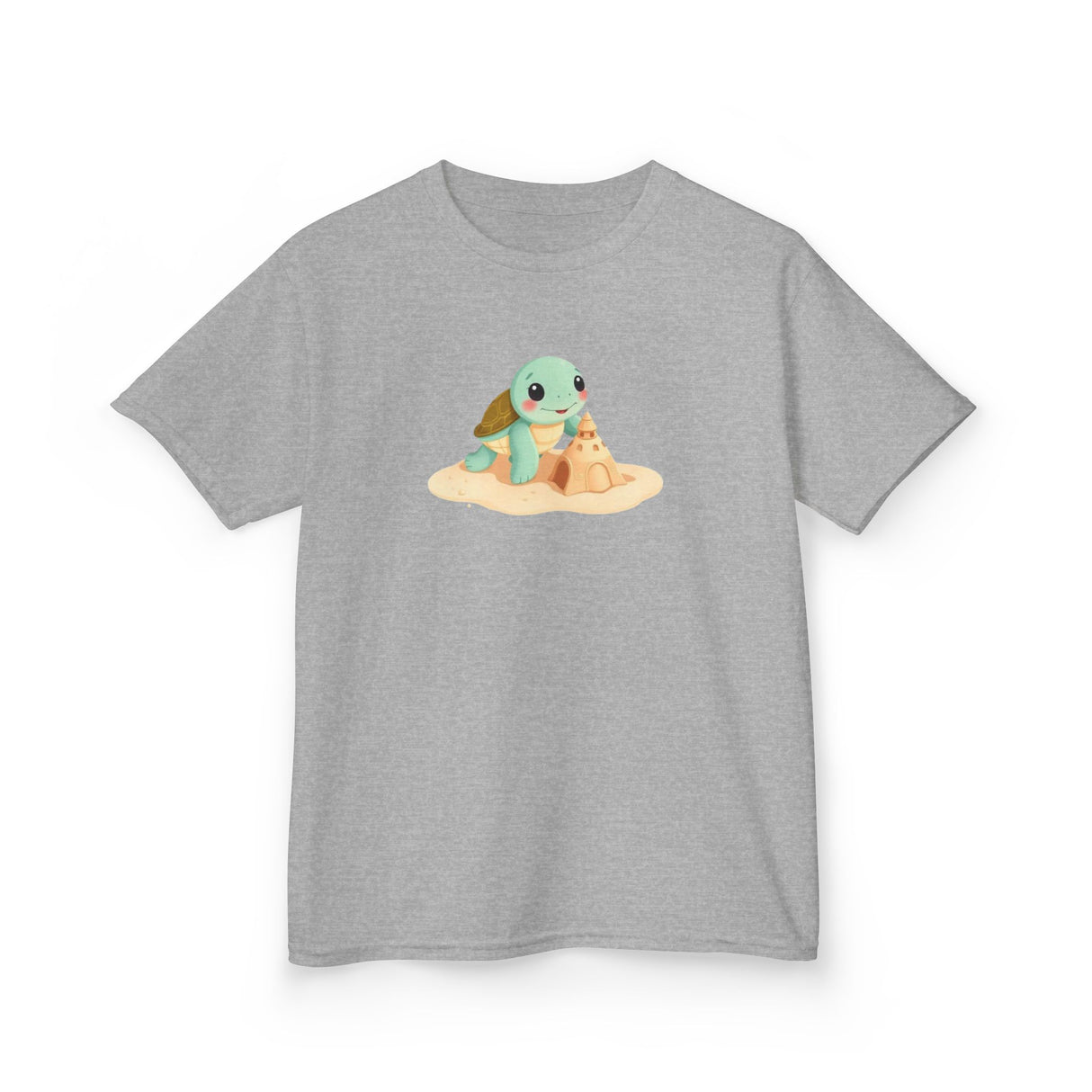 Kids Cute Baby Sea Turtle Sand Castle Cartoon Tee - 8 colors