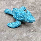 Small Metal Aqua Blue Sea Turtle Figurine (1 turtle figure approx. 3.75+ inches) Small Iron Blue Sea Turtle for coastal home decor & gifts!