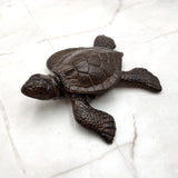 Brown Sea Turtle Key Box With Lid Metal (1 key box approx. 5+ inches) Aged Rust Brown Cast Iron Sea Turtle Box for keys trinkets & gifting!