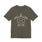 Sea Turtle Detailed Circle Graphic Tee White Ink - 6 Colors