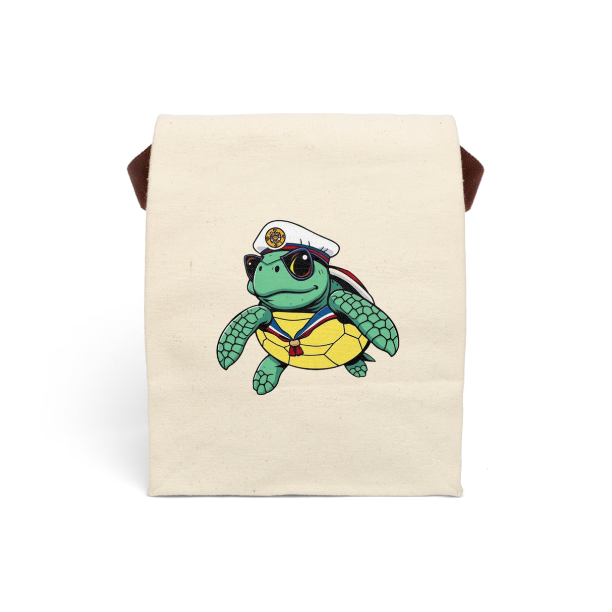 Colorful Sailor Sea Turtle Lunch Bag - Reusable Canvas Lunch Bag