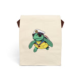 Colorful Sailor Sea Turtle Lunch Bag - Reusable Canvas Lunch Bag