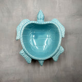 Sea Turtle Powder Blue Bowl (1 dish approx. 6.75+ inches) Blue Sea Turtle Ceramic Dish for gifting jewelry trinkets & candy!