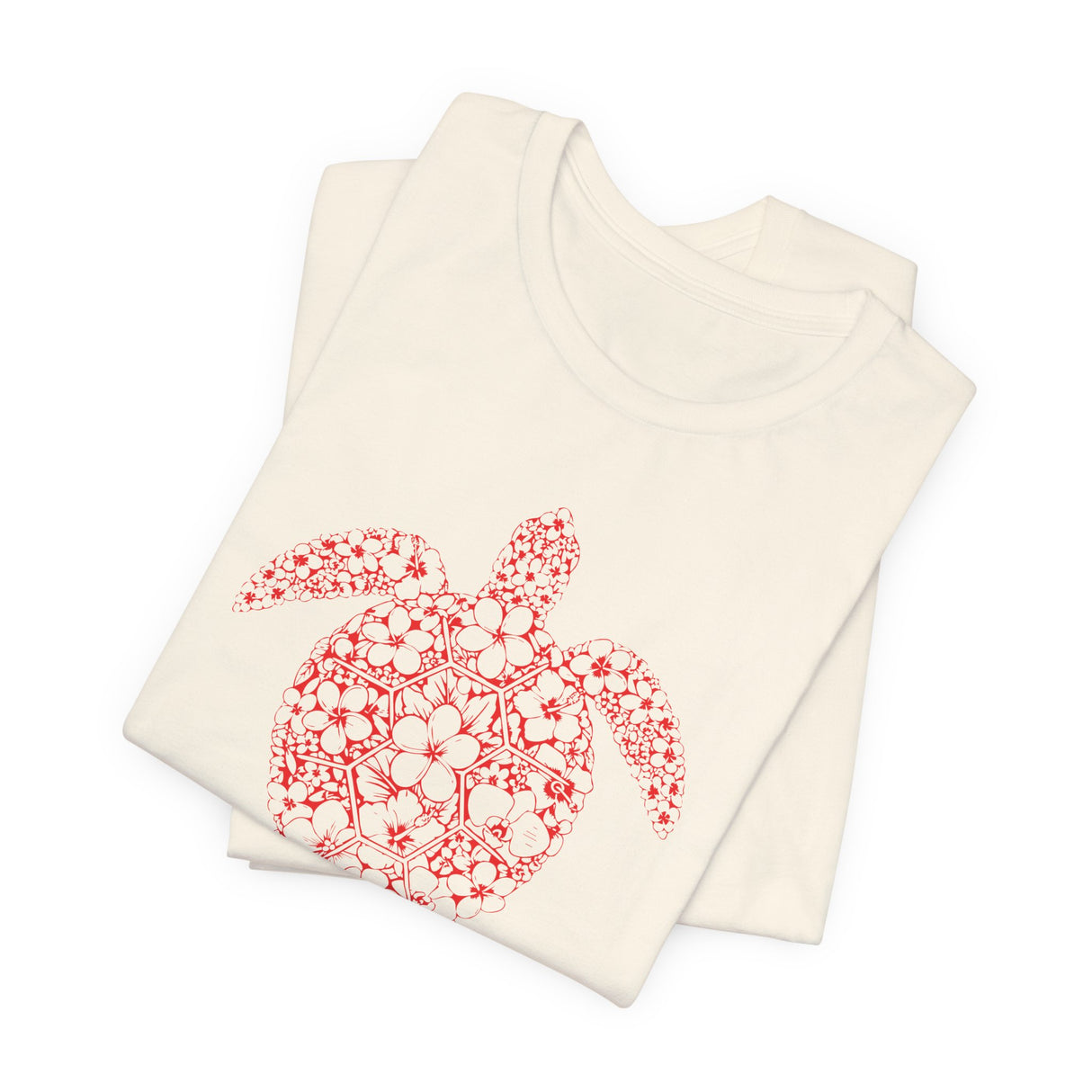 Red Tropical Flower Sea Turtle Graphic Tee - 5 Colors