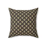 Brown and Ivory Tropical Pattern Sea Turtle Faux Suede Pillow - 4 sizes