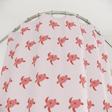 Fun Pink Sea Turtle Shower Curtains - Coastal Bathroom Decor