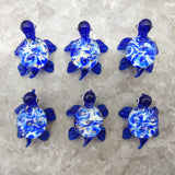 Swirl Glass Sea Turtle Figurine Blue (1 sea turtle figure approx. 1.5 inches) Swirly Blue Glass Sea Turtle for gifts décor & collecting!