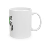 Half-Tone Design Sea Turtle Ceramic Mug