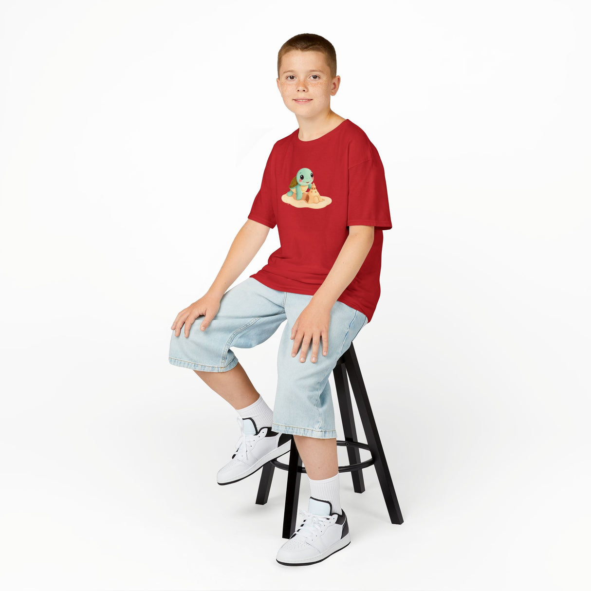 Kids Cute Baby Sea Turtle Sand Castle Cartoon Tee - 8 colors