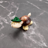 Cowrie Shell Sea Turtle Figurines Green Hat (3 figures approx. 2+ inches) Cute Cowrie Seashell Sea Turtles for gifts decor & display!